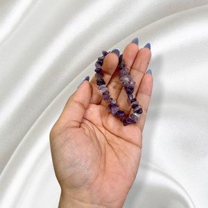 HANDMADE AUTHENTIC AMETHYST CRYSTAL BEADED BRACELET